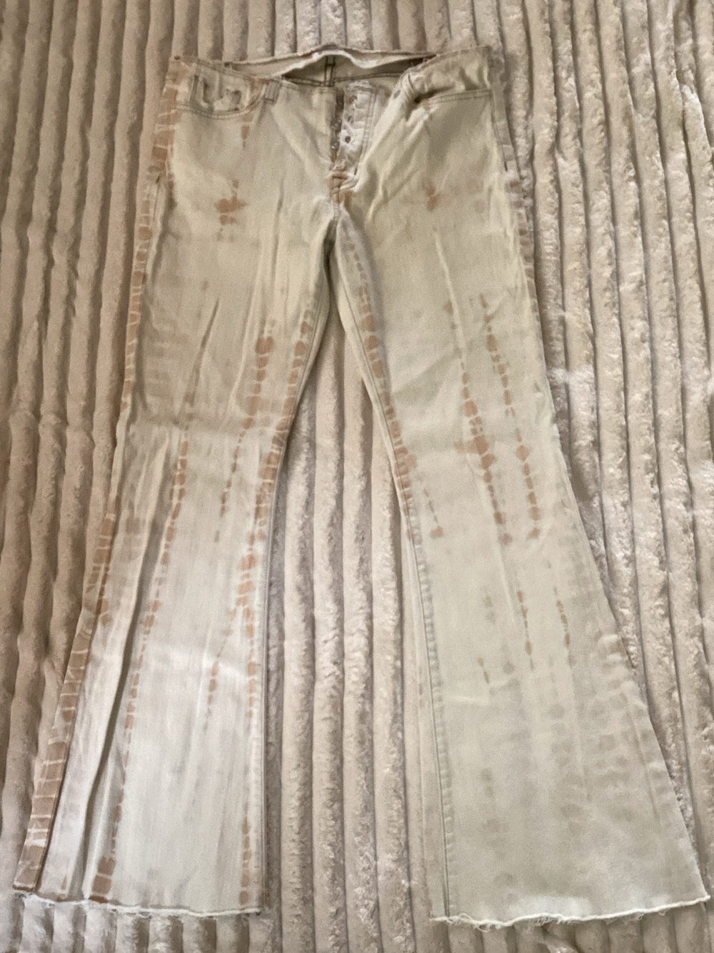 Hudson Jeans Women's Boot Cut Tie-Dye Beige and Cream